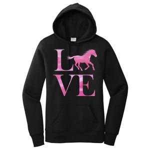 Love Horses Pink Logo Women's Pullover Hoodie