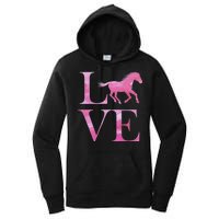 Love Horses Pink Logo Women's Pullover Hoodie