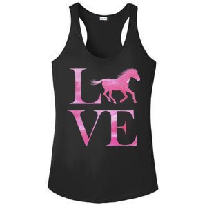 Love Horses Pink Logo Ladies PosiCharge Competitor Racerback Tank