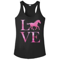 Love Horses Pink Logo Ladies PosiCharge Competitor Racerback Tank