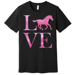 Love Horses Pink Logo Premium T-Shirt