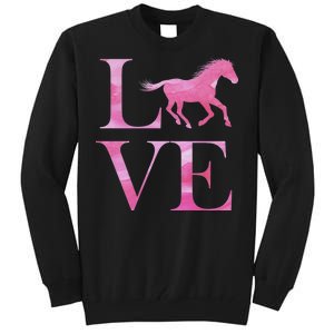 Love Horses Pink Logo Tall Sweatshirt