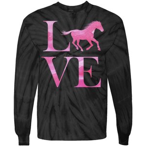 Love Horses Pink Logo Tie-Dye Long Sleeve Shirt