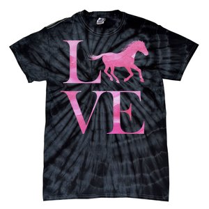 Love Horses Pink Logo Tie-Dye T-Shirt