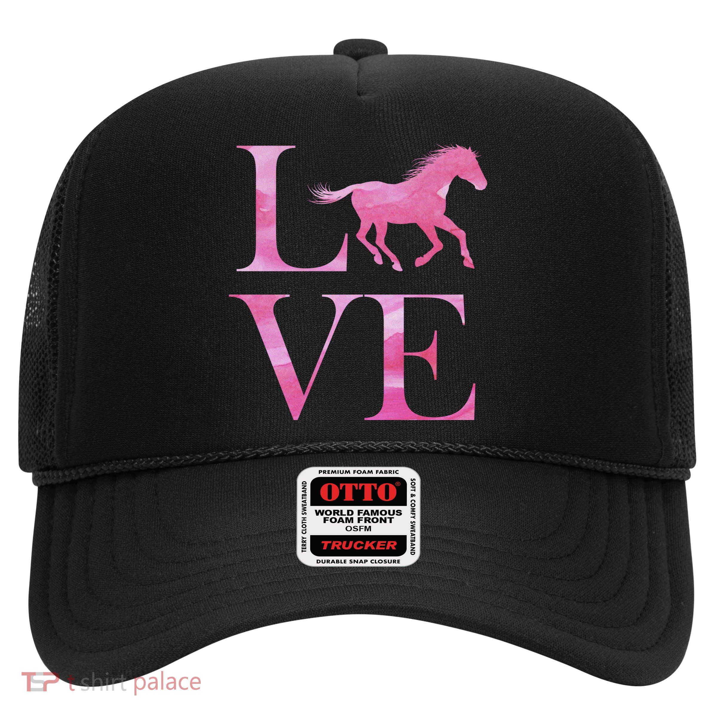 Love Horses Pink Logo Trucker Hat