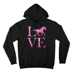 Love Horses Pink Logo Tall Hoodie