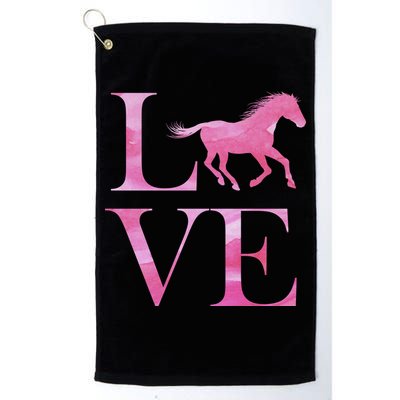 Love Horses Pink Logo Golf Towel