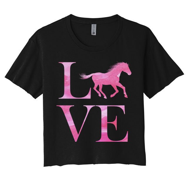 Love Horses Pink Logo Crop Top