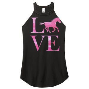 Love Horses Pink Logo Women's Perfect Tri Rocker Tank