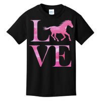 Love Horses Pink Logo Kids T-Shirt