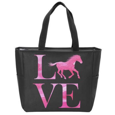 Love Horses Pink Logo Zip Tote Bag