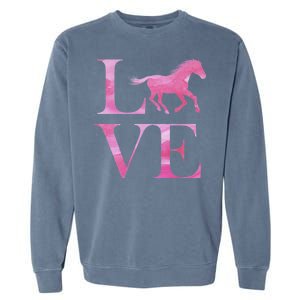 Love Horses Pink Logo Garment-Dyed Sweatshirt