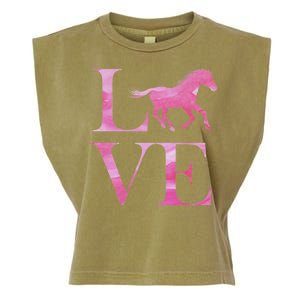 Love Horses Pink Logo Garment-Dyed Women's Muscle Tee