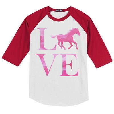 Love Horses Pink Logo Kids Colorblock Raglan Jersey