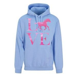 Love Horses Pink Logo Unisex Surf Hoodie