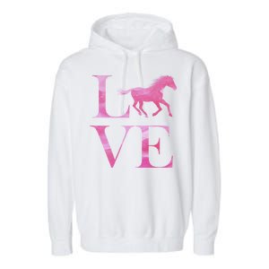 Love Horses Pink Logo Garment-Dyed Fleece Hoodie