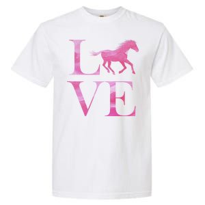 Love Horses Pink Logo Garment-Dyed Heavyweight T-Shirt