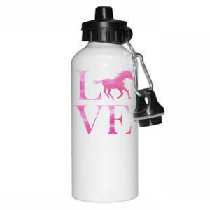 Love Horses Pink Logo Aluminum Water Bottle