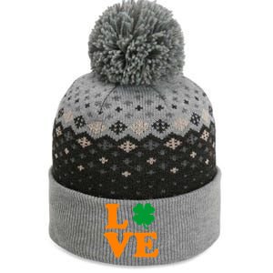 Love Irish Clover Shamrock St. Patrick's Day The Baniff Cuffed Pom Beanie