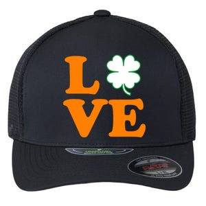 Love Irish Clover Shamrock St. Patrick's Day Flexfit Unipanel Trucker Cap