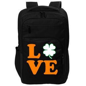 Love Irish Clover Shamrock St. Patrick's Day Impact Tech Backpack