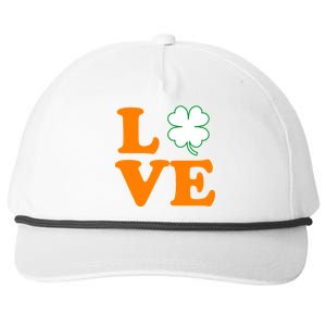 Love Irish Clover Shamrock St. Patrick's Day Snapback Five-Panel Rope Hat