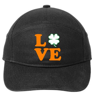 Love Irish Clover Shamrock St. Patrick's Day 7-Panel Snapback Hat