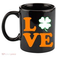 Love Irish Clover Shamrock St. Patrick's Day 11oz C Handle Ceramic Mug