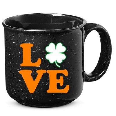 Love Irish Clover Shamrock St. Patrick's Day 15oz Campfire Ceramic Mug
