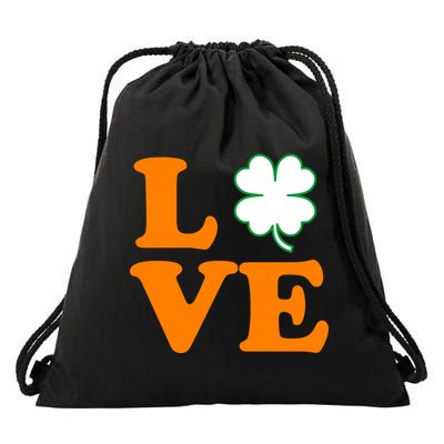 Love Irish Clover Shamrock St. Patrick's Day Drawstring Bag