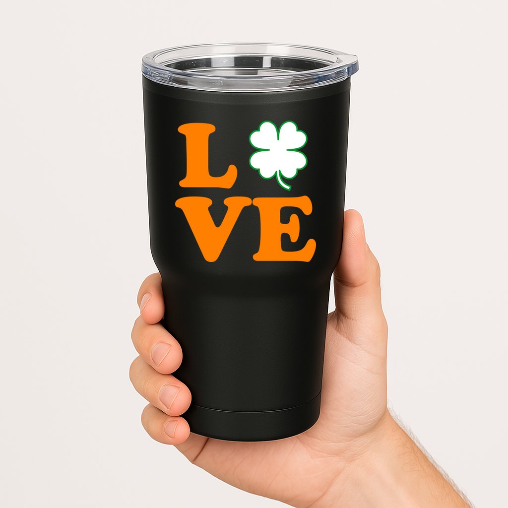 Love Irish Clover Shamrock St. Patrick's Day Tumbler