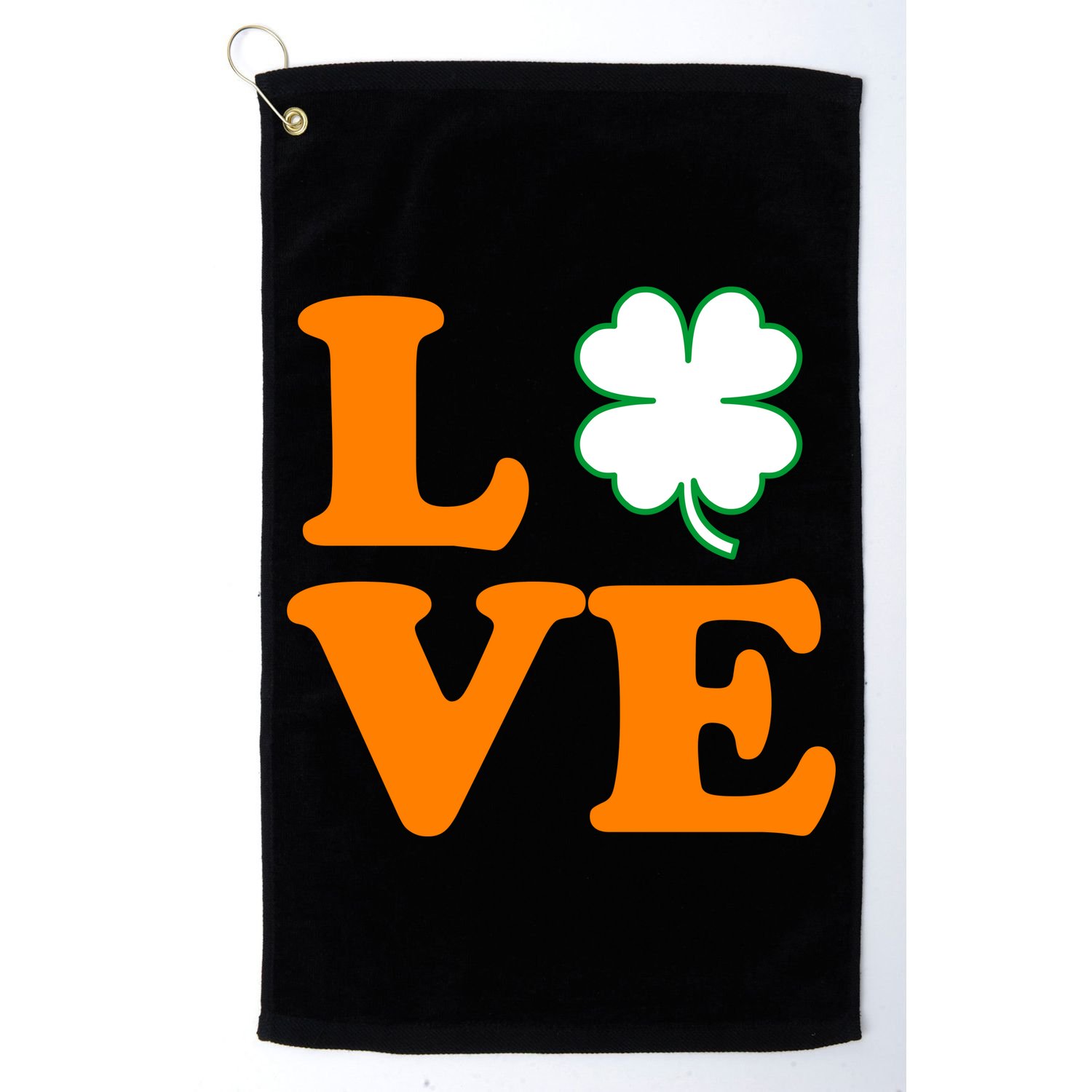 Love Irish Clover Shamrock St. Patrick's Day Golf Towel