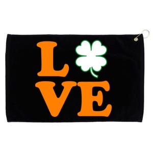 Love Irish Clover Shamrock St. Patrick's Day Grommeted Golf Towel