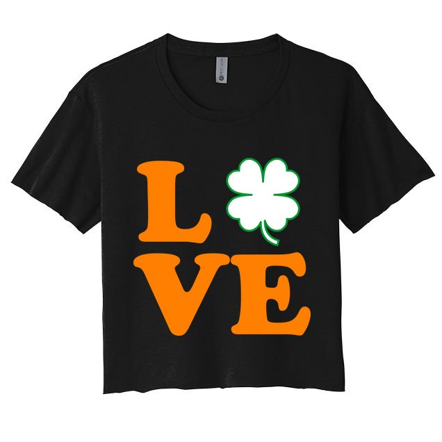 Love Irish Clover Shamrock St. Patrick's Day Crop Top
