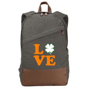 Love Irish Clover Shamrock St. Patrick's Day Cotton Canvas Backpack