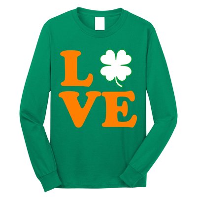 Love Irish Clover Shamrock St. Patrick's Day Long Sleeve Shirt