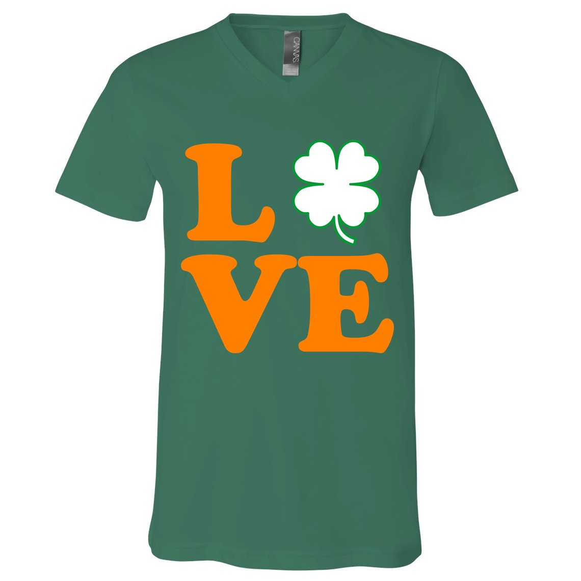 Love Irish Clover Shamrock St. Patrick's Day V-Neck T-Shirt