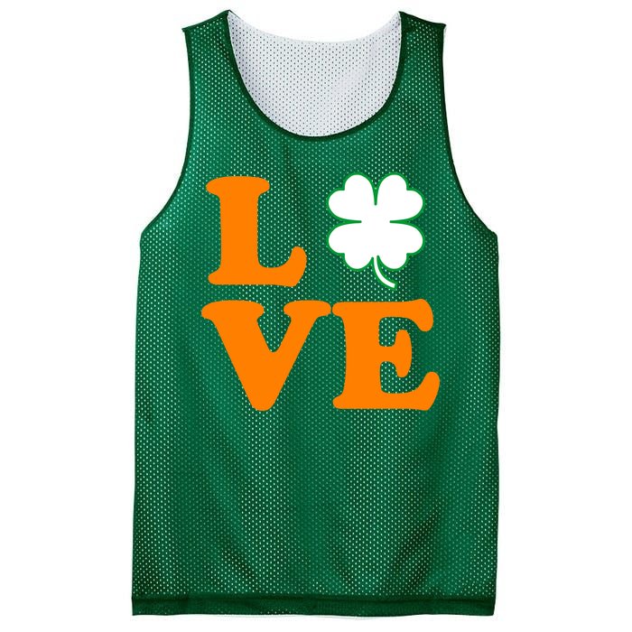 Love Irish Clover Shamrock St. Patrick's Day Mesh Reversible Basketball Jersey Tank