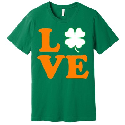 Love Irish Clover Shamrock St. Patrick's Day Premium T-Shirt