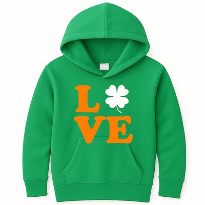 Love Irish Clover Shamrock St. Patrick's Day Kids Hoodie