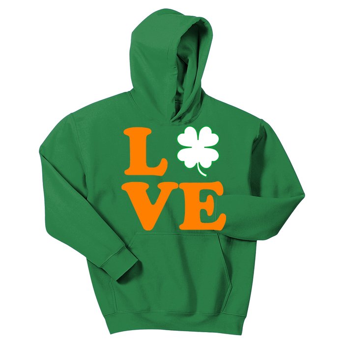 Love Irish Clover Shamrock St. Patrick's Day Kids Hoodie