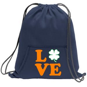 Love Irish Clover Shamrock St. Patrick's Day Sweatshirt Cinch Pack Bag