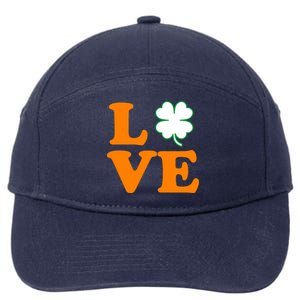 Love Irish Clover Shamrock St. Patrick's Day 7-Panel Snapback Hat