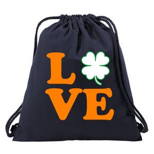 Love Irish Clover Shamrock St. Patrick's Day Drawstring Bag