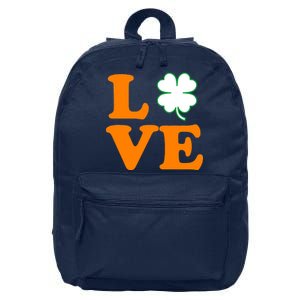 Love Irish Clover Shamrock St. Patrick's Day 16 in Basic Backpack