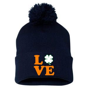 Love Irish Clover Shamrock St. Patrick's Day Pom Pom 12in Knit Beanie