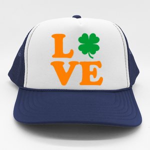 Love Irish Clover Shamrock St. Patrick's Day Trucker Hat