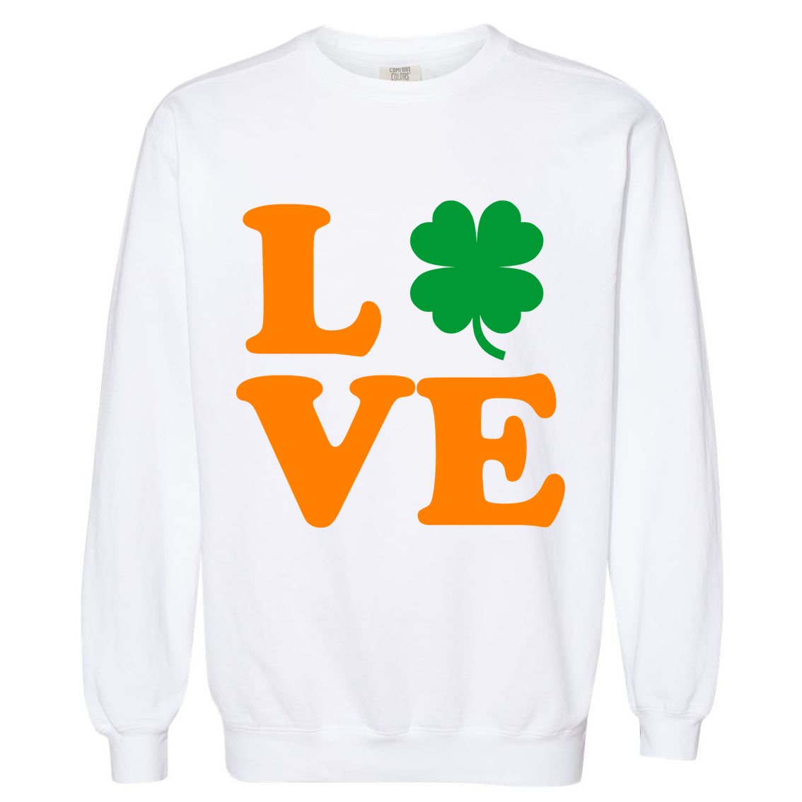 Love Irish Clover Shamrock St. Patrick's Day Garment-Dyed Sweatshirt