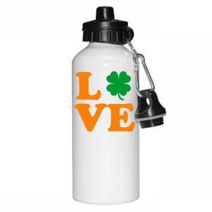 Love Irish Clover Shamrock St. Patrick's Day Aluminum Water Bottle