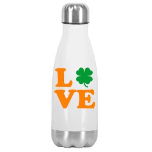 Love Irish Clover Shamrock St. Patrick's Day Stainless Steel Insulated Water Bottle